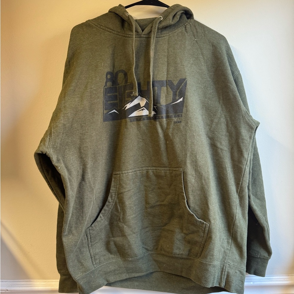Olive Green Graphic Hoodie